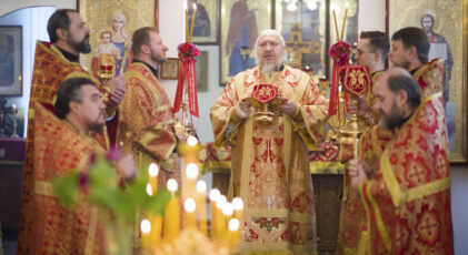 Божественная литургия в день памяти священномученика Иоанна Баранова